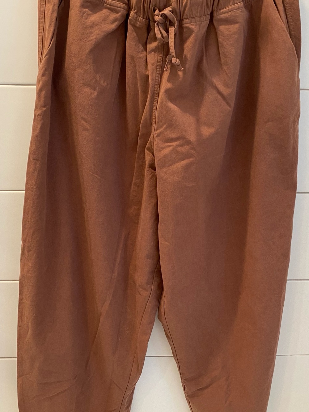 Shelter Jules plus size cotton pant in color chocolate. - Picture 3 of 4